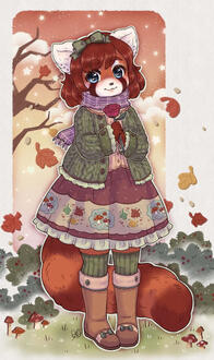 cozy fall panda