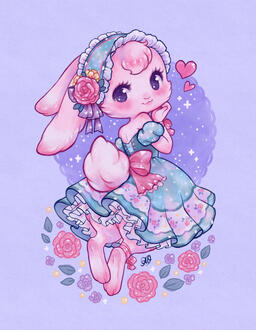 pastel rose bunny